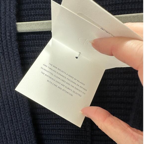 NWT The Row Dark Navy Ardi Chunky Knit Long Line Open Cardigan M - Picture 6 of 12